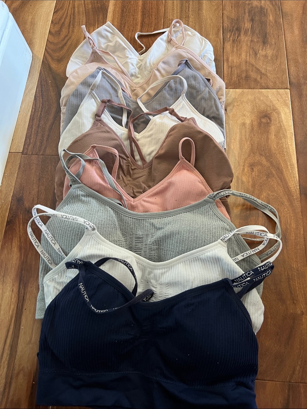 Bundle  Ribbed Seamless Bralette Set in Navy, White, Gray, Pink, Brown, Cream